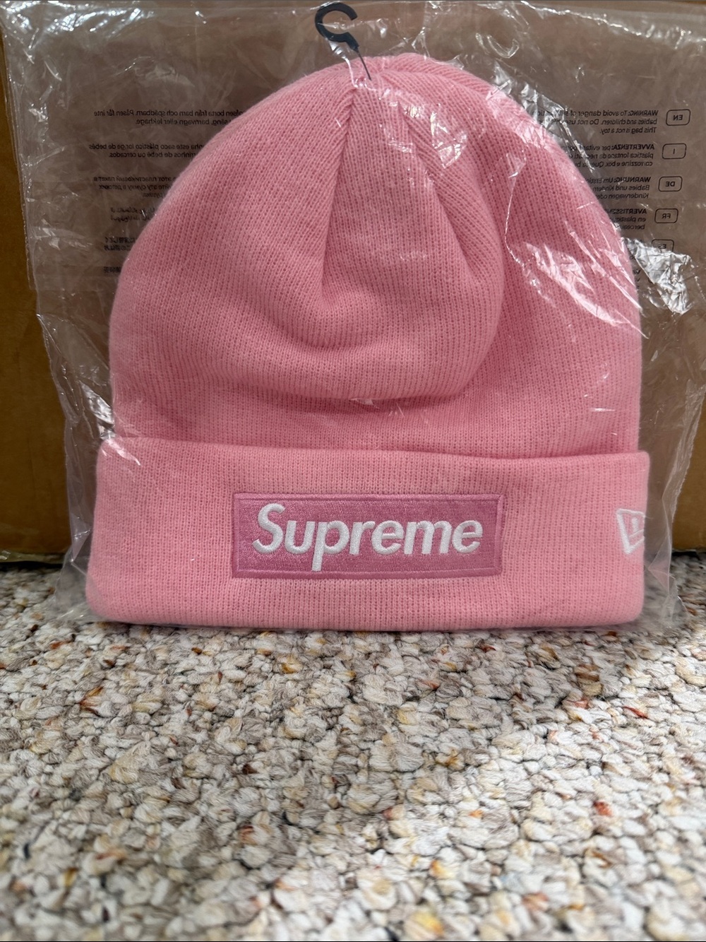 Supreme Pink Cuffed Box Logo Beanie